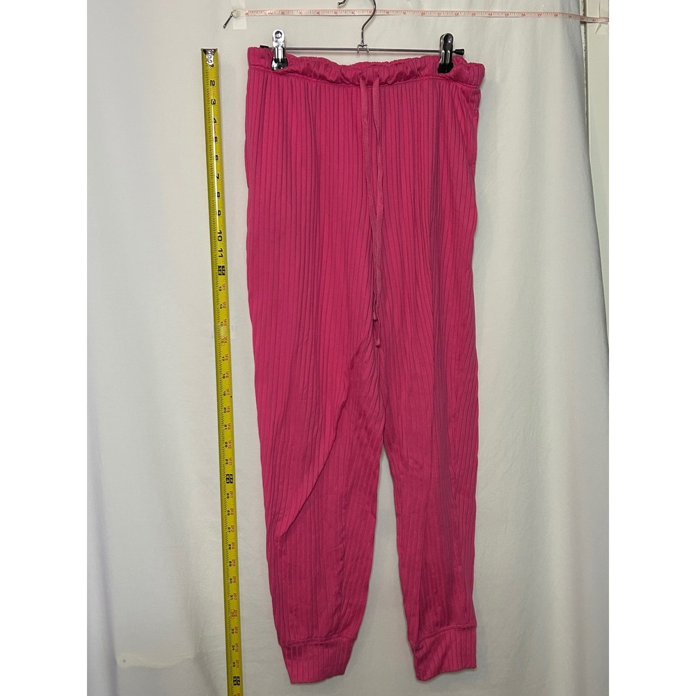 JOYSPLUN Ribbed Pink Jogger Pants Women's Size‎ S Polyester Spandex Lounge